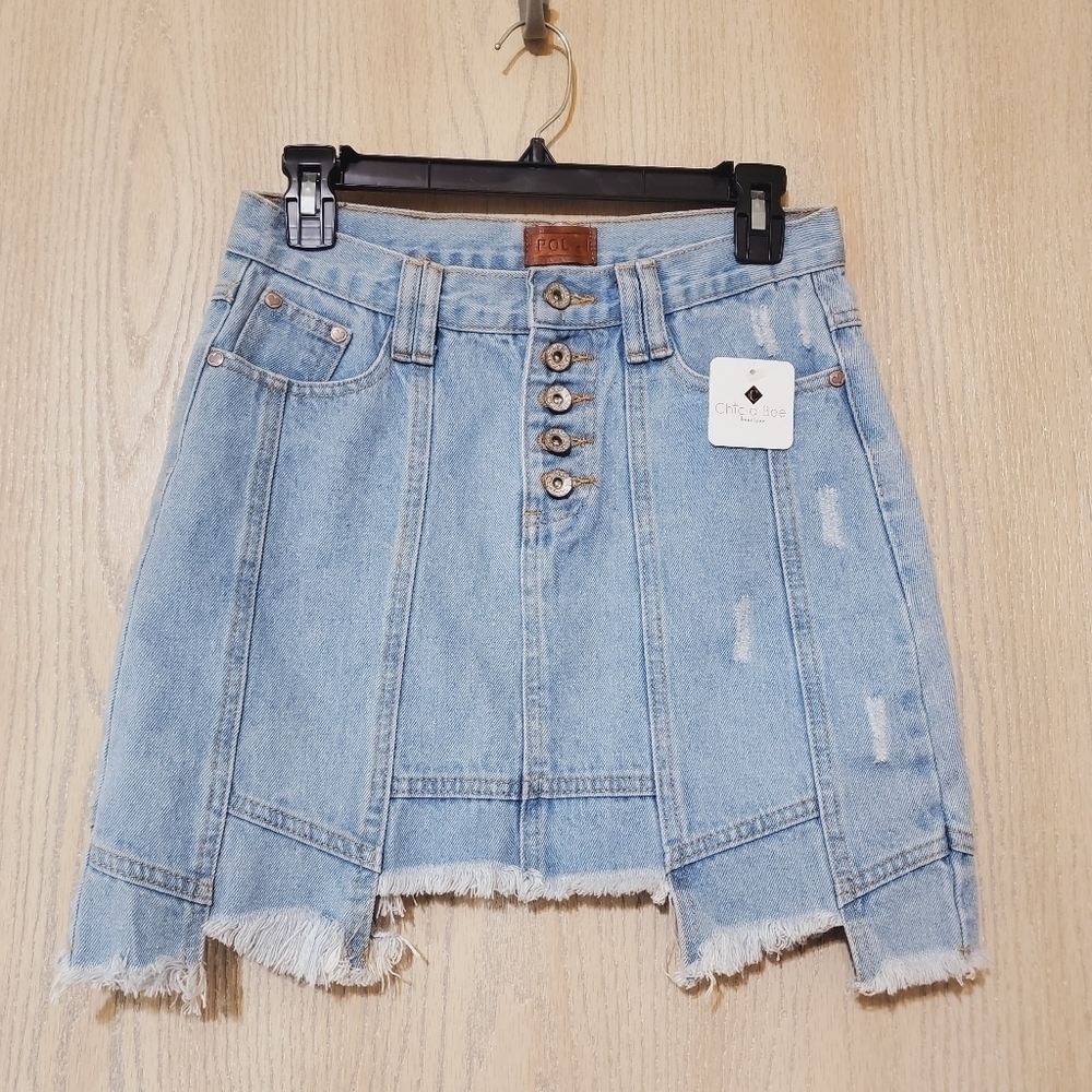 NWT Hightwest button denim skirt